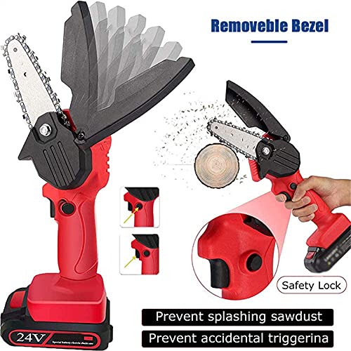 Mini Elektrische Kettensäge 4 Zoll Akku Kettensäges Batteriebetrieb Einhand 0.7kg Leicht Chainsaw Elektro-Säge Mit… – Bild 4