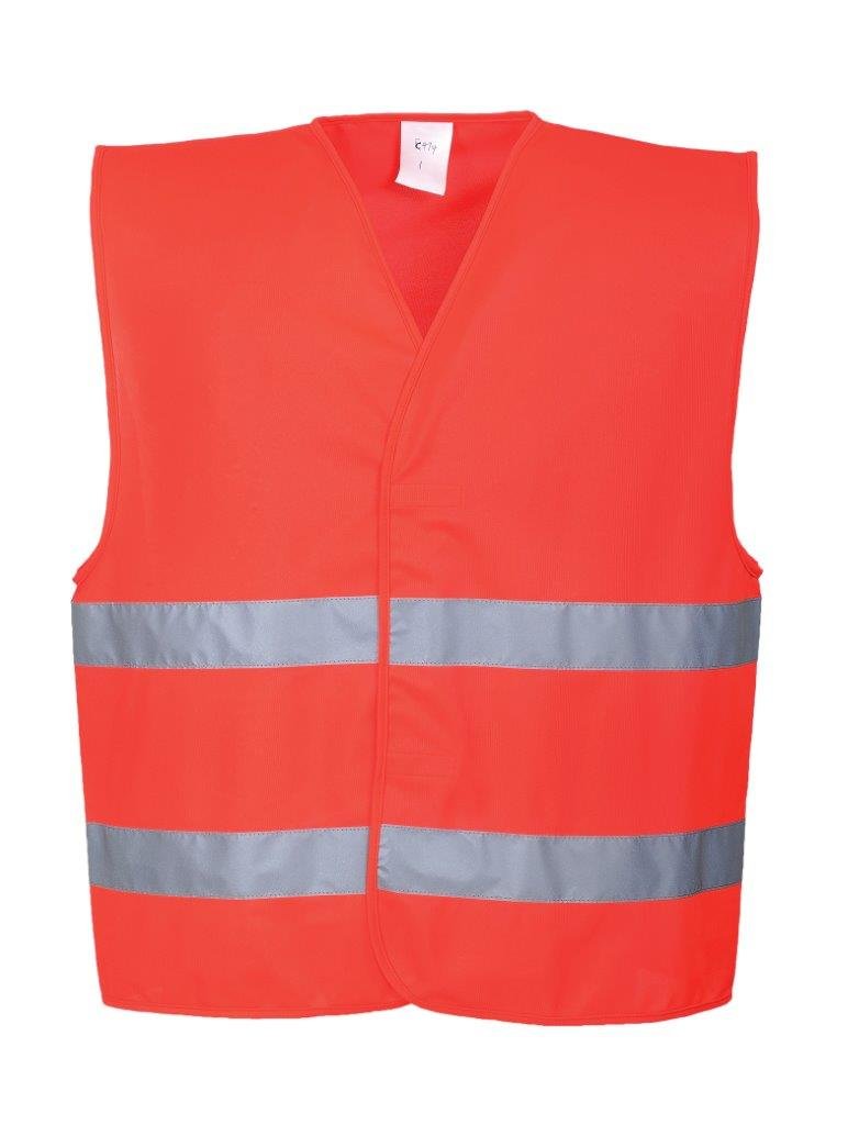 Portwest Hi-Vis Two Band Vest, Size: L/XL, Colour: Red, C474RERL/XL