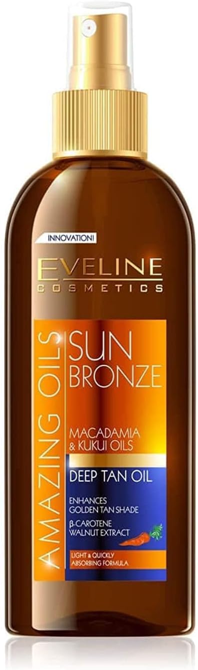 Eveline Cosmetics Sun Bronze Deep Tan Oil 150ml Carrot Extract Moisturizing