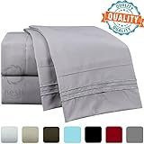 Bed Sheets, Queen, Silver Light Grey - Best Quality Bedding Set Sheets on Amazon, 4-Piece Bed Set, Deep Pockets Fitted Sheet, 100% Luxury Soft Microfiber - Hypoallergenic, Cool & Breathable
