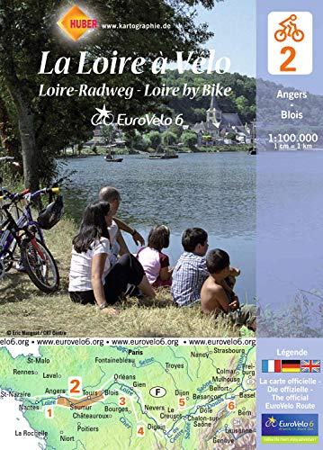 La Loire à vélo : Angers-Blois, 1/100 000 by Huber Verlag
