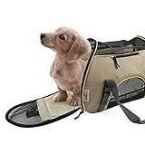 Harbo Soft Sided Pet Carrier Airline Travel Cat/Dog Small Animals Tote Bag(Apricot)