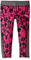 PUMA Big Girls' Active Legging Capri, Pink Daffodil, 7 (Small)
