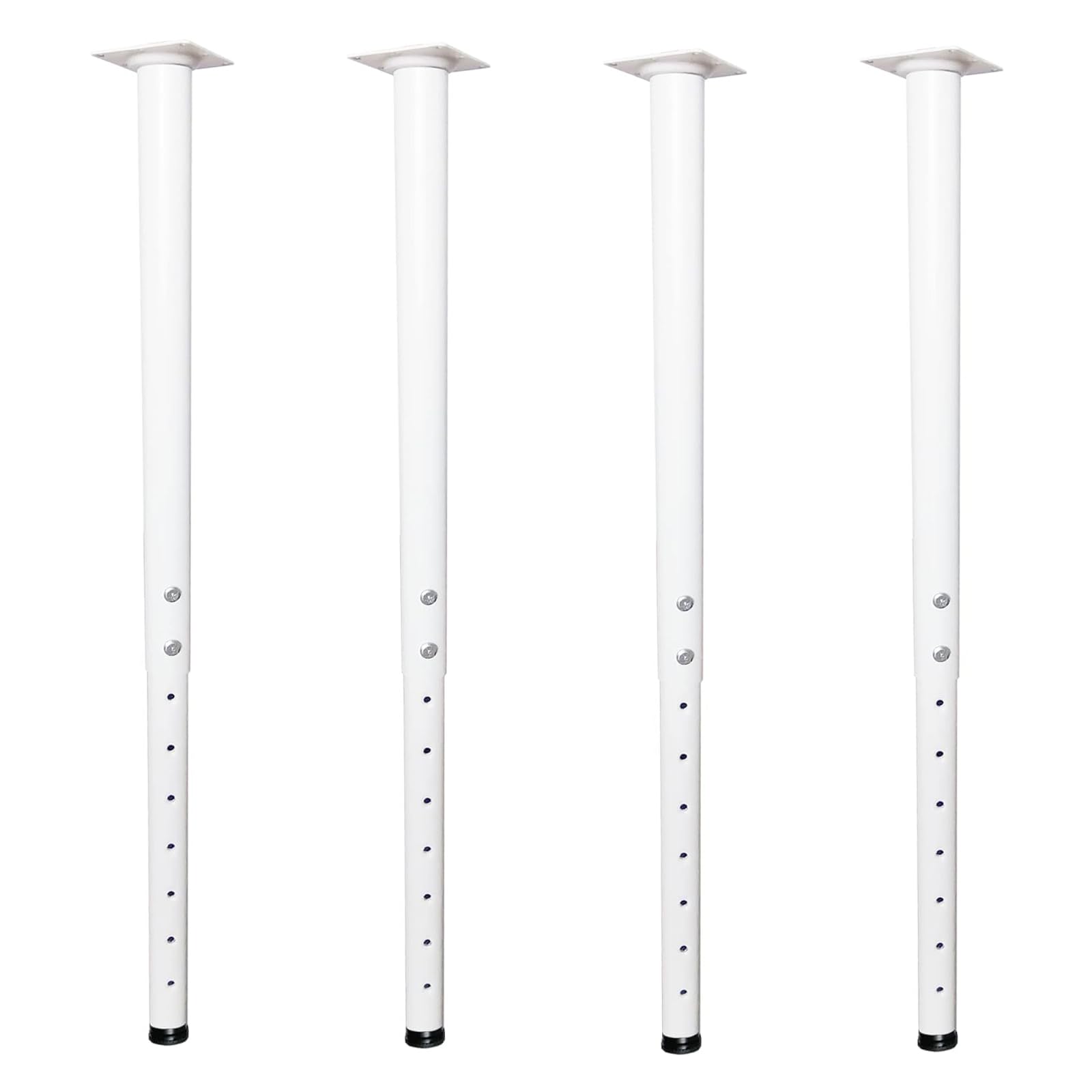 Jahof Adjustable Table Legs 55-90cm, Metal Desk Legs Ø42/38mm with Screws, Telescopic Furniture Legs for Tabletop, DIY Desk, Home, Office, Set of 4 (White)