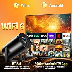 Mini Projector, Support 4K 1080P Portable Projector