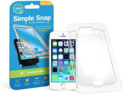 Simple Snap® Tempered Glass Screen Protector for Apple iPhone 5/5S High Definition (HD) Oleophobic - Maximum Clarity and Touchscreen Accuracy