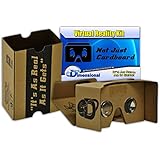 eDimensional 2.0 Virtual Reality Headset V2 Google Cardboard Kit with Head-strap, Video Instructions, VR Portal and Touch Button