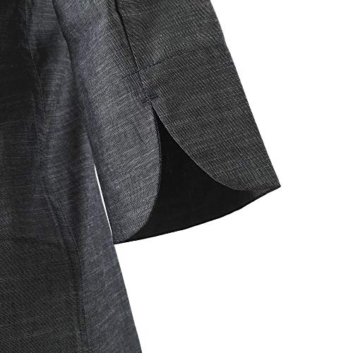 Womens Chef's Uniform Long Sleeved Korean Cuisine Chef's Work Clothes Japanese Kimono Chef Coat Gray