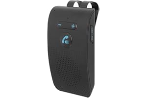 GOWENIC SP09 Handsfree Bluetooth Speaker for Cell Phone, in Car Speakerphone with Visor Clip, Motion Auto On, Connect 2 Phones, 10 Hours Talking Time, Car Visor Bluetooth Receiver for