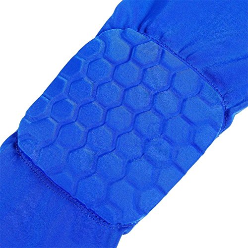 1 Pair / 2 Pcs Honeycomb Elbow Pads Crashproof Arm Sleeves Basketball Football Volleyball Protector Padded Support elbow Brace Shin Guards Protective Gear for Girls Boys Kids Men (Blue, Medium) - Thumbnail 4