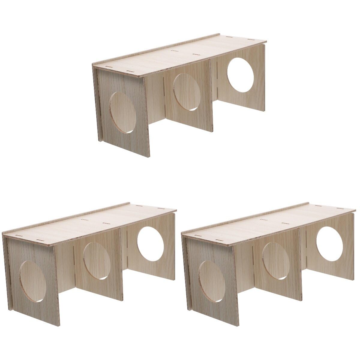 POPETPOP 3pcs Wooden Hamster House Cabin Hamster Wood Hideout Nest Guinea Pig House Toy for and Mouse Habitats Provides Cozy Shelter for Small Animals