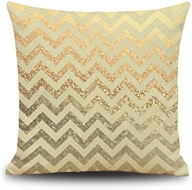 Throw Pillow Cover Case, 18"x 18" Cotton Linen Square Decorative Cushion Cover (champagne)