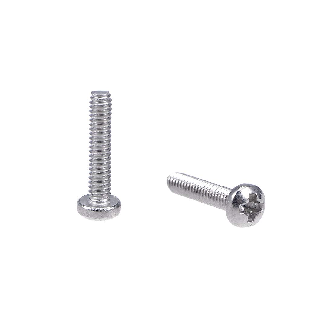 sourcing map M2x10mm Machine Screws Pan Phillips Cross Head Screw 304 Stainless Steel Fasteners Bolts 100Pcs