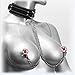 Healthy Care Sex Collar with Nipple Clamps Breast Clamps,Single Bell - Fetish Leather Bondage Kit SM Black Neck