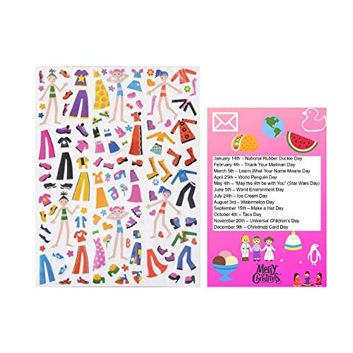 Multiple Barbie My First Magnetic Wooden Dress-Up Doll Set Gift Set and Barbie 2019 Wall Calendar 10x 10 in. and Dress Up Sticker Sheet with 123 Stickers Quiet Art Time 3 Piece Bundle