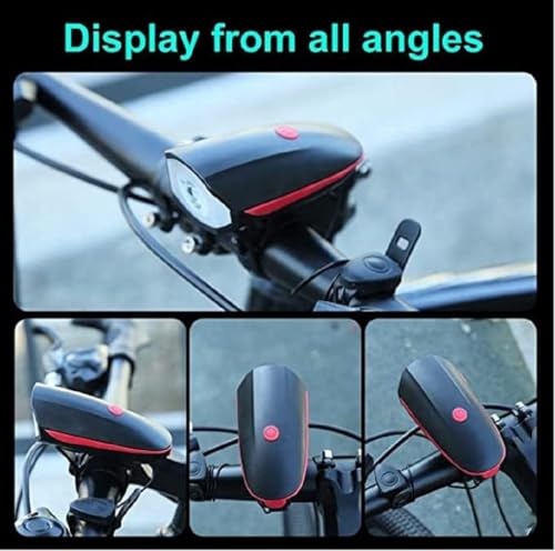 TEKCOOL 2-in-1 Rechargeable Cycle Light (3 Modes) & Horn, Waterproof, Blue, 250 Lumen, Handlebar Mount. 2