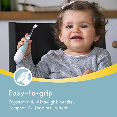 Papablic BabyHandy 2-Stage Baby Sonic Electric Toothbrush for Babies and Toddlers Ages 0-3 Years