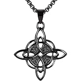 NIGHTCRUZ Witches Knot Necklace, Celtic Knot Pendant with Triquetra Trinity