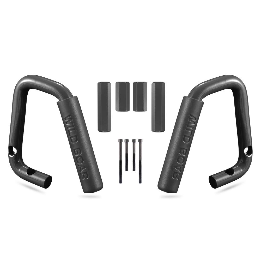 KATUR Front Grab Handle Grab Bar for Jeep Wrangler JK Rubicon Sahara Sport 2007-2018 2/4 Door Solid Steel Black - 2 Pieces