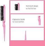 Aeuezxx 3 Pieces Hair Styling Comb Set Pink Double Sided Edge Brush Rat Tail view 3