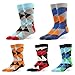 Rioriva Mens Cotton Dress Socks 6 Pack Bright Colorful Argyle Suit Trouser SOX Shoe Size 12-15/13-16