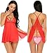 Avidlove Women V-neck Lace Lingerie Mesh Chemise Sleepwear Babydoll Dress
