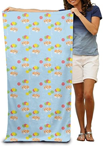 Hang With Balloon Corgi Party Adults Cotton Beach Towel 31" X 51"