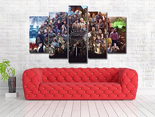 Game Of Thrones Framed Canvas Print - Wall Art - Multi Panel - 5 Panel Canvas Print - Art Work - Home Decor