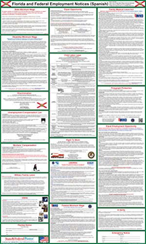 UPC 813859020620, 2017 (SPANISH) Florida State and Federal Labor Law Poster - Laminated 24&quot; x 40&quot;