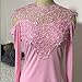 1 Sets (Front/Back) Pink/Red/Black/White Lace Neckline Collar Beautiful Flower Lace Applique Trim, Lace Fabric DIY Sewing Supplies(2Slices) (Pink)