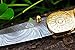 DKC Knives (9 6/18) Sale x DKC-176 Brass Prince Damascus Steel Folding Pocket Knife Custom Handmade Pearl 4.5