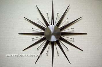 Amazon Co Jp 掛け時計サンバースト 太陽型 おしゃれ 掛時計