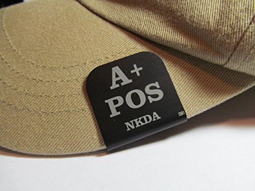 A+ POS Blood Type Laser Etched Hat Clip Black