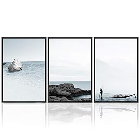 signwin 3 Piece Framed Canvas Wall Art Seascape...
