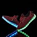 LeoVera Unisex LED Shoes USB Charging Flashing Sneakers Light Up Shoes for Women Men LVYZ005-Red-43