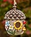 Dawhud Direct Hanging Bird House - Hand-Painted, Durable Polyresin Bird Houses for Outside - Decorative, Weather-Resistant Acorn Cottage for Garden, Deck, and Patio