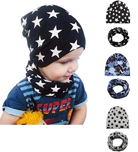 Baby Boy's Knit Beanie Hats Toddlers Star Caps Kids Cool Soft Hats for 3 Pack