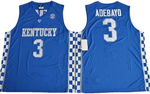 2017 Kentucky Wildcats Edrice Adebayo 3 College Basketball Mens Jersey Blue XL