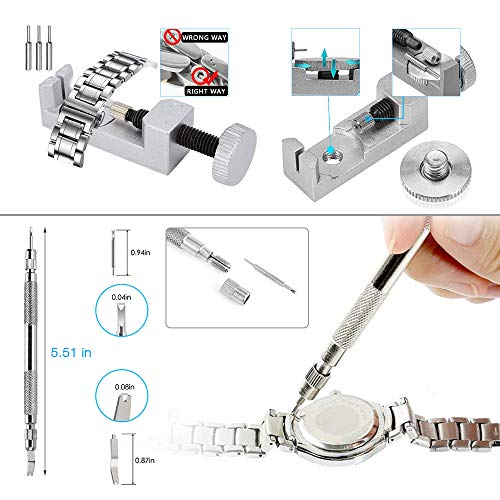 Watch Repair Tool Kit, AUTOXEL Watch Band Link Tool Set 127 Pcs Watch Case Opener Spring Bar with Carrying Bag, Replace Watch Battery Helper Multi Functional Tools with User Manual for Beginner