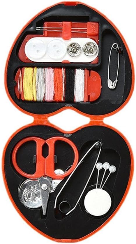 Photo 1 of 1 Set Sewing Kit Box,Travel Sewing Kit for Adults,Portable Mini Sewing Kit,Sewing Tools Household Clothing Fixes Sewing Kit,Sewing Thread Accessories,Basic Sewing Supplies Accessories (Red)