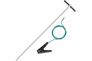 MOKIKUBA 48" Soil Probe Rod,2IN1 Solid Probing Ground Rod 304 Stainless Steel with Cable UL Listed,Great for Locating Septic Tanks,Underground Pipes,Water Lines and Multipurpose Grounding