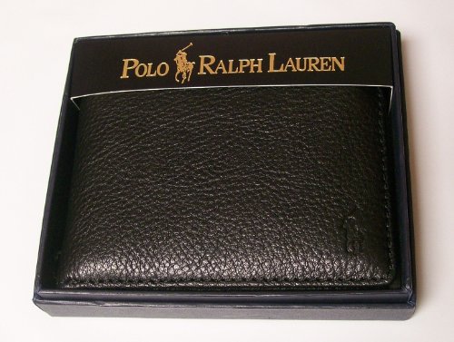 Polo Ralph Lauren Mens Black Leather Passcase Wallet