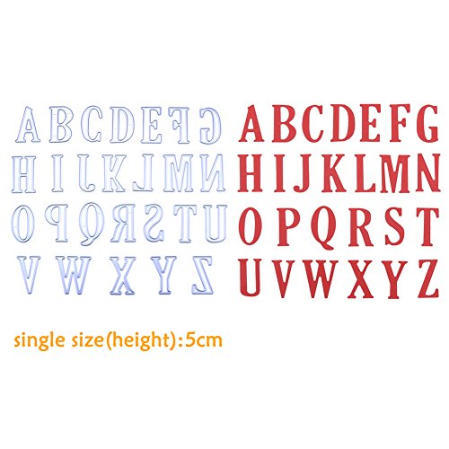 26pcs/Set 5CM Large Big Alphabet Letters Metal Cutting Dies for DIY Scrapbooking Photo Album Embossing Paper Cards Decor Crafts - Thumbnail 5