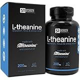 Suntheanine&reg; L-Theanine 200mg (Double-Strength) in Cold-Pressed Organic Coconut Oil; Non-GMO & Gluten Free - 60 Liquid Softgel, Made in USA