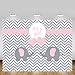 MEHOFOTO Cute Pink Princess Girl Baby Shower Banner Grey White Wave Photo Studio Backgrounds Elephant Love It's A Girl Party Backdrops Props for Photography 7x5ft