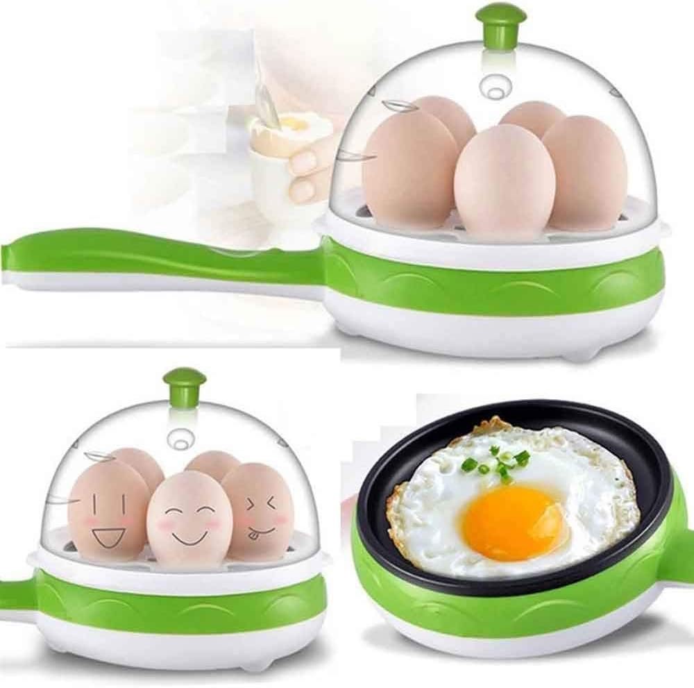 VIFITKIT Multi Function 2 in 1 Electric Egg Boiler Steamer Omelette Frying Pan Non-Stick Boiled Eggs Boiler Steamer (Color May Vary)
