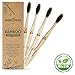 Bamboo Charcoal Toothbrush - Natural Biodegradable And Organic With 100% Eco Friendly BPA Free Bristles Smooth Wood Handle And Zero Waste Packaging - Pack Of 4 Wooden Toothbrushes By BambooEarth
