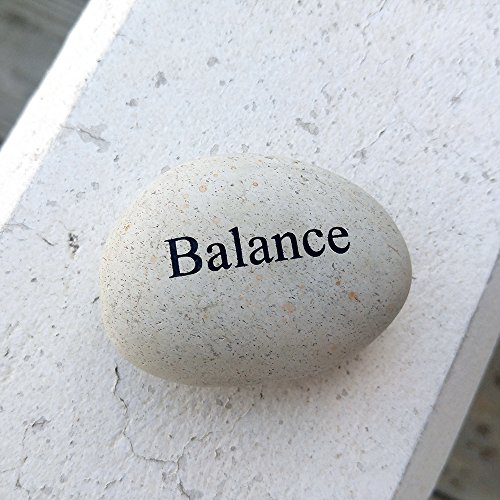 Balance Engraved StoneInspirational Sandblast, Perfect Gorgeous Unique Gift Ideas, Natural Beach Pebble Rock
