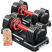 Rendpas Adjustable Dumbbells Set of 2, 1 Hand Adjustable Weights Dumbbells Set, 5 in 1/10 in 1 Free Dumbbell with Anti-Slip Texture Handle, 25/55/80lb Pair Weight Set For Home Gym Suit both Men and Women