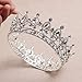 S SNUOY Queen Crowns for Women Silver Crown Crystal Tiaras for Women Full Round Headpiece for Birthday Wedding Party Head Accessoies